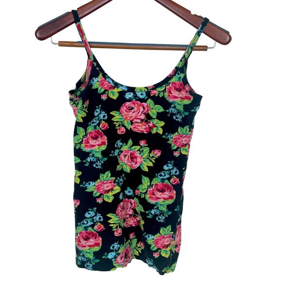 Vintage OP Womens Tank Sz M Betsey Roses Floral Punk Glam Feminine Coquette Boho - Picture 1 of 6